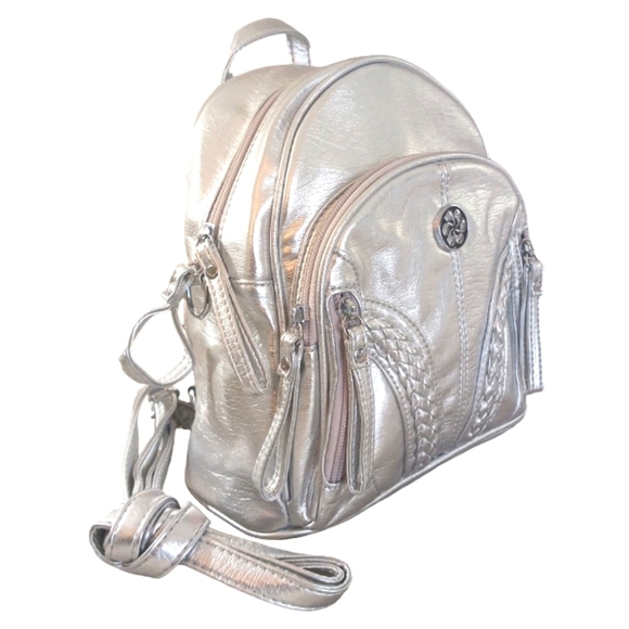 NEW Angel Kiss Silver Mini Backpack - Picture 1 of 12